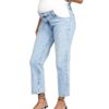 View 1 of 6 PAIGE Noella Straight Maternity Jeans in Liza