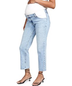 View 1 of 6 PAIGE Noella Straight Maternity Jeans in Liza