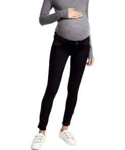 View 1 of 5 PAIGE Transcend Verdugo Ultra Skinny Maternity Jeans in Black Shadow