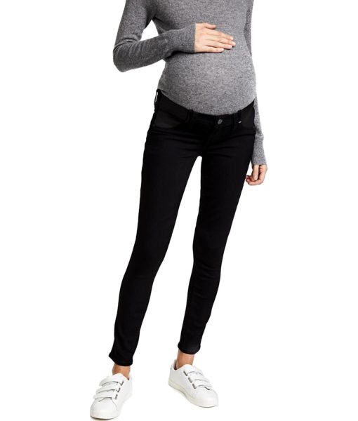 View 1 of 5 PAIGE Transcend Verdugo Ultra Skinny Maternity Jeans in Black Shadow