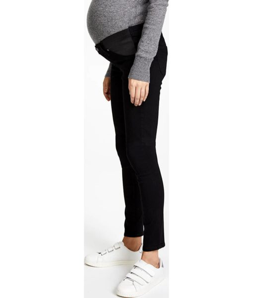 View 4 of 5 PAIGE Transcend Verdugo Ultra Skinny Maternity Jeans in Black Shadow