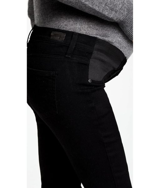 View 5 of 5 PAIGE Transcend Verdugo Ultra Skinny Maternity Jeans in Black Shadow