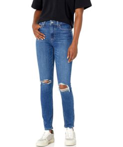 View 1 of 2 PAIGE Women's Hoxton Ankle High Rise Skinny in Radio Star Destructed