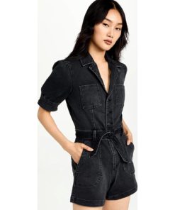 View 2 of 6 PAIGE Women's Mayslie Romper in Dark Matter