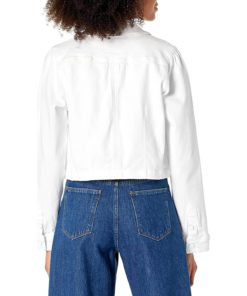 View 2 of 2 PAIGE Women's Pacey Cropped Denim Jacket in Crisp White