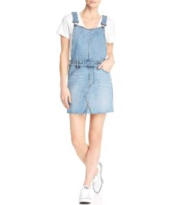 View 1 of 2 PAIGE Womens Retta Denim Overall in Mini Dress Blue