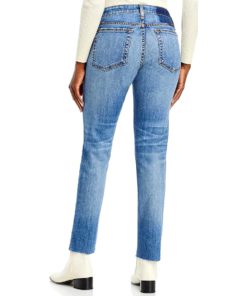 View 2 of 2 Rag & Bone Dre Raw Hem Low Rise Boyfriend Jeans in Blue