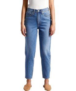 View 1 of 2 Silver Jeans Co. High Rise Tapered Leg Mom Jean in Blue