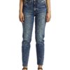 View 1 of 3 Silver Jeans Co. High Rise Tapered Leg Mom Jeans in Blue