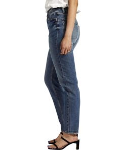 View 2 of 3 Silver Jeans Co. High Rise Tapered Leg Mom Jeans in Blue