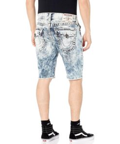 View 2 of 2 True Religion Ricky Super Fray Hem With Flap Denim Shorts in Off Speed