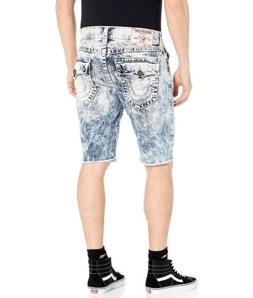 View 2 of 2 True Religion Ricky Super Fray Hem With Flap Denim Shorts in Off Speed
