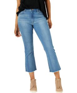 View 1 of 4 Wrangler Kick Flare High Rise Crop Jean in Rocky