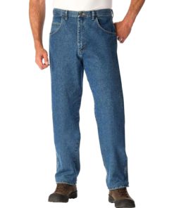 View 1 of 5 Wrangler Mens Relaxed Fit Jeans in Antique Indigo
