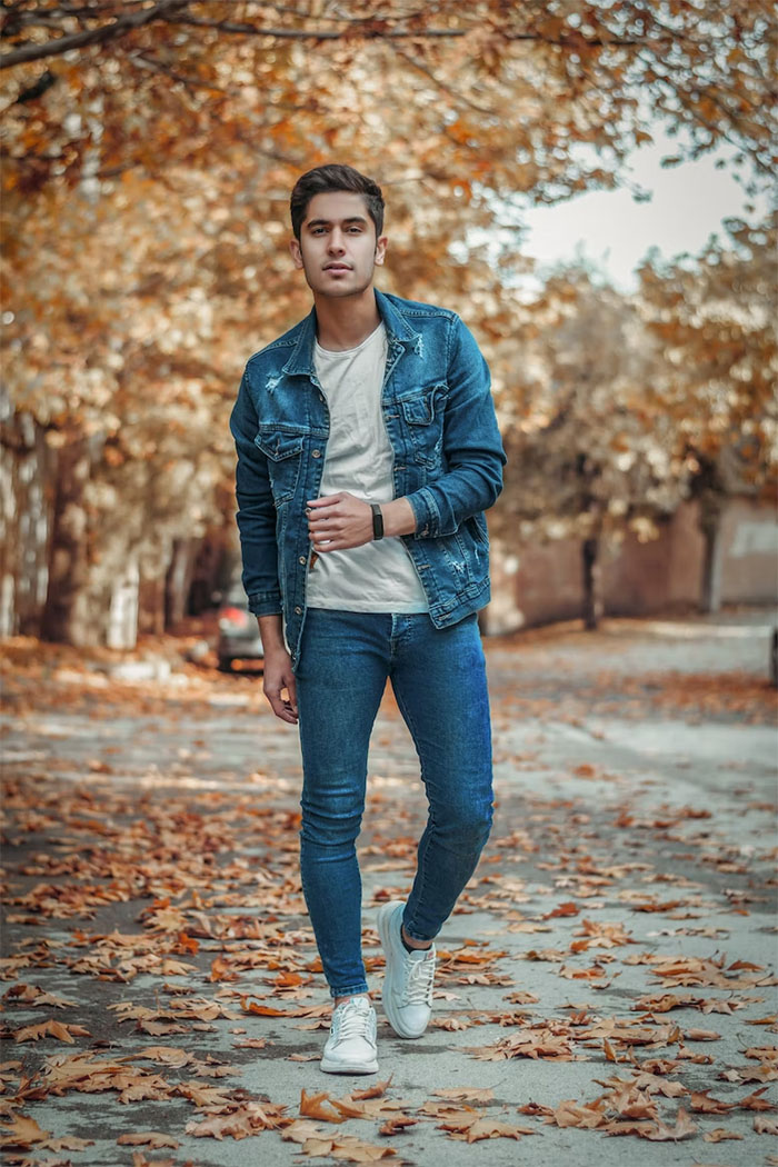 men skinny jeans fall image