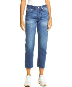 View 1 of 5 rag & bone Women’s Maya High Rise Ankle Slim Straight Leg Jeans in Jasper