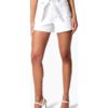 View 1 of 4 Bebe High Waist Paperbag Denim Short in White