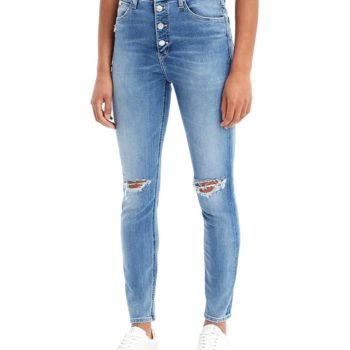 View 2 of 3 Calvin Klein High Rise Super Skinny Ankle Jean in Blue