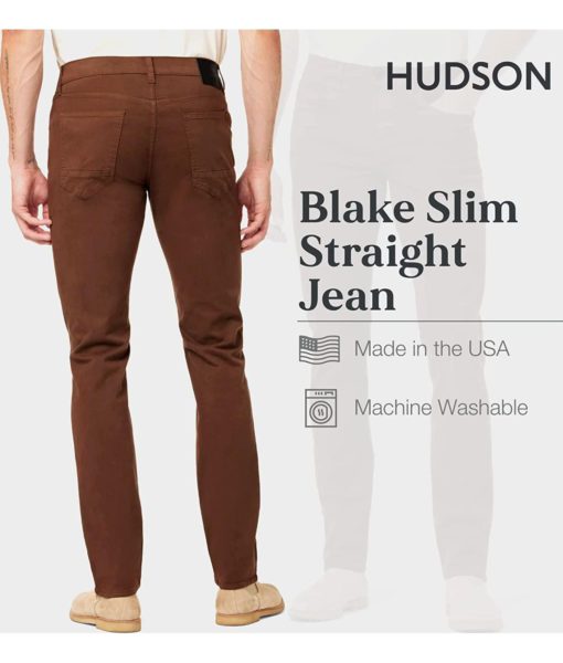 View 3 of 3 HUDSON Jeans Men's Blake Slim Straight Leg Jean in Chocolate Brown