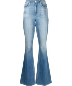 View 1 of 1 L`AGENCE Flared Jeans With Lightened Effect in Blue