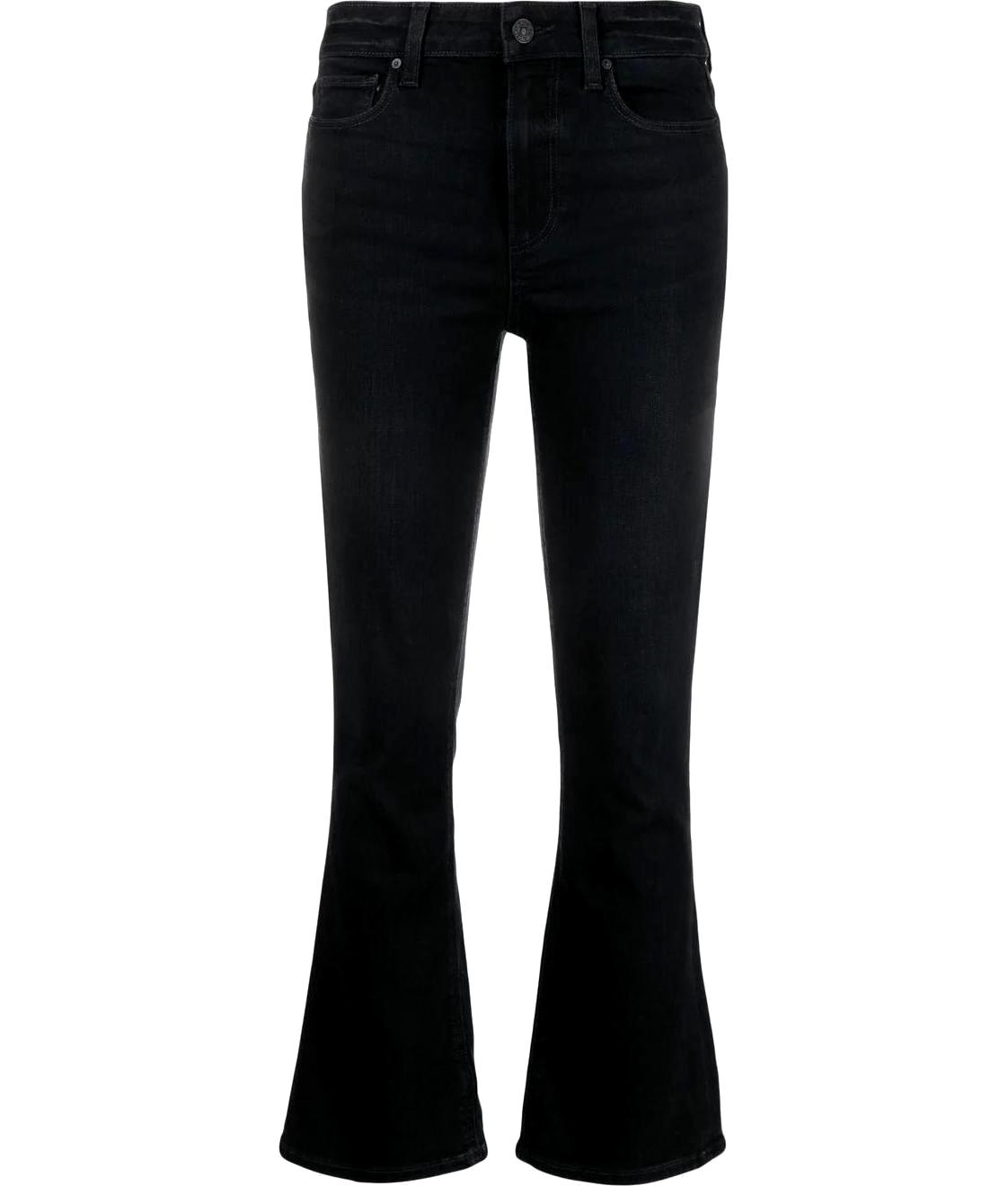 PAIGE Colette Cropped Flared Jeans in Black